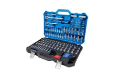 Kobalt Mechanics Tool Sets 154-Piece Standard (SAE) and Metric Combination Polished Chrome Mechanics Tool Set (1/4-in; 3/8-in)
