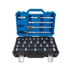 Kobalt Mechanics Tool Sets 33-Piece Standard (SAE) and Metric Combination Polished Chrome Mechanics Tool Set (1/2-in;)