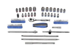 Kobalt Mechanics Tool Sets Specialized Extensions 63-Piece Standard (SAE) and Metric Combination Polished Chrome Mechanics Tool Set (1/4-in)