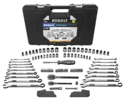 Kobalt Mechanics Tool Sets Universal 115-Piece Standard (SAE) and Metric Combination Matte Mechanics Tool Set (1/4-in; 3/8-in)