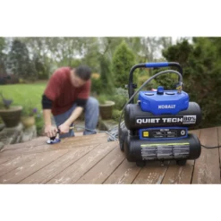 Kobalt Air Compressors Quiet Tech 4.3-Gallon Single Stage Portable Electric Twin Stack Air Compressor 11 Kobalt Air Compressors Quiet Tech 4.3-Gallon Single Stage Portable Electric Twin Stack Air Compressor -Kobalt Sales Store 07852115