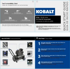 Kobalt Air Compressors 8-Gallon Single Stage Portable Electric Horizontal Air Compressor 21 Kobalt Air Compressors 8-Gallon Single Stage Portable Electric Horizontal Air Compressor -Kobalt Sales Store 08074535