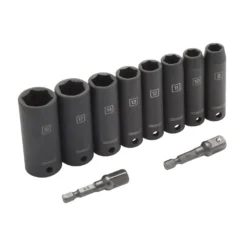Kobalt Impact Sockets & Impact Socket Sets 10-Piece Metric 3/8-in Drive Set 6-Point Impact Socket Set