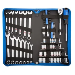 Kobalt Mechanics Tool Sets 80-Piece Standard (SAE) and Metric Combination Polished Chrome Mechanics Tool Set (3/8-in) -Kobalt Sales Store 08398796