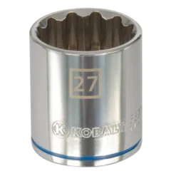 Kobalt Sockets & Socket Sets Metric 1/2-in Drive 12-point 27-mm Shallow Socket