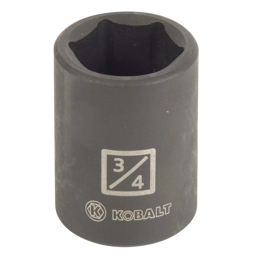 Kobalt Impact Sockets & Impact Socket Sets -Piece Standard (SAE) 1/2-in Drive 3/4-in 6-Point Impact Socket 1 Kobalt Impact Sockets & Impact Socket Sets -Piece Standard (SAE) 1/2-in Drive 3/4-in 6-Point Impact Socket