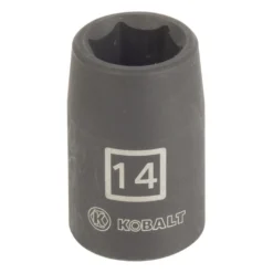 Kobalt Impact Sockets & Impact Socket Sets Metric 1/2-in Drive 14mm 6-Point Impact Socket