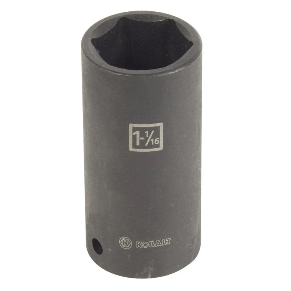 Kobalt Impact Sockets & Impact Socket Sets Standard (SAE) 1/2-in Drive 1-1/16-in 6-Point Impact Socket 1 Kobalt Impact Sockets & Impact Socket Sets Standard (SAE) 1/2-in Drive 1-1/16-in 6-Point Impact Socket