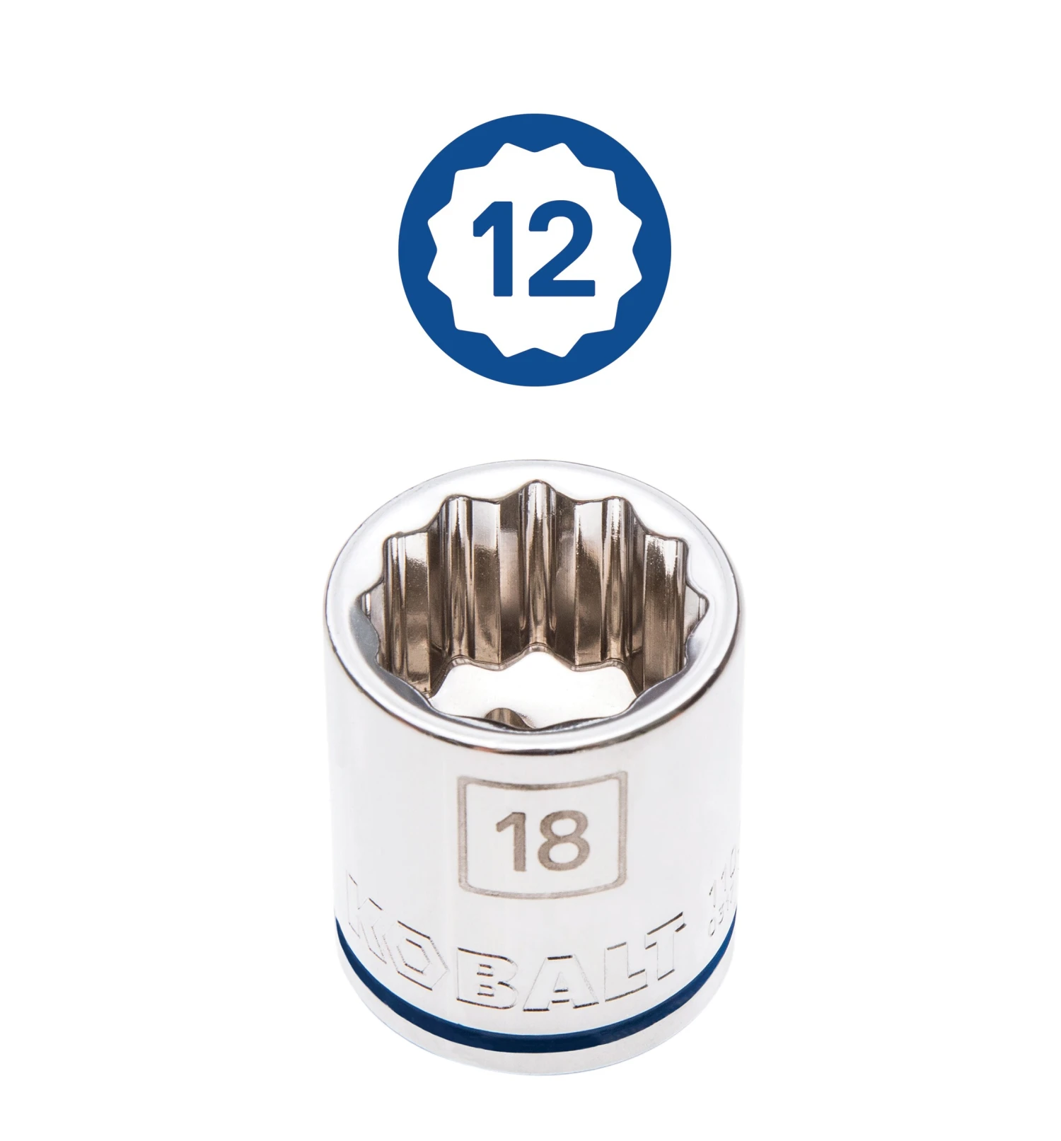 Kobalt Mechanics Tool Sets 30-Piece Standard (SAE) and Metric Combination Polished Chrome Mechanics Tool Set (3/8-in) 4 Kobalt Mechanics Tool Sets 30-Piece Standard (SAE) and Metric Combination Polished Chrome Mechanics Tool Set (3/8-in) - Image 4