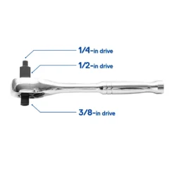 Kobalt Mechanics Tool Sets 64-Piece Standard (SAE) and Metric Combination Polished Chrome Mechanics Tool Set (1/4-in; 3/8-in; 1/2-in;) -Kobalt Sales Store 10409015
