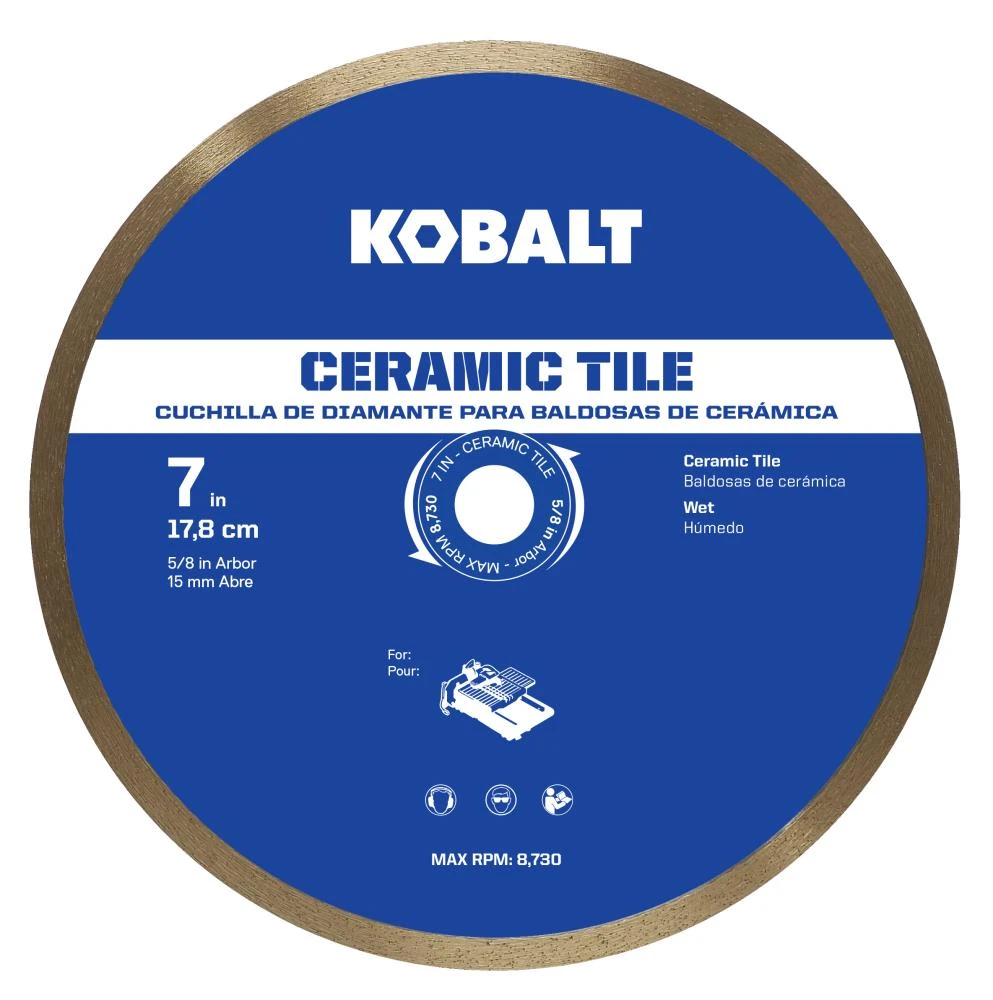 Kobalt Diamond Saw Blades 7-in Wet Ceramic Continuous Diamond Saw Blade 1 Kobalt Diamond Saw Blades 7-in Wet Ceramic Continuous Diamond Saw Blade