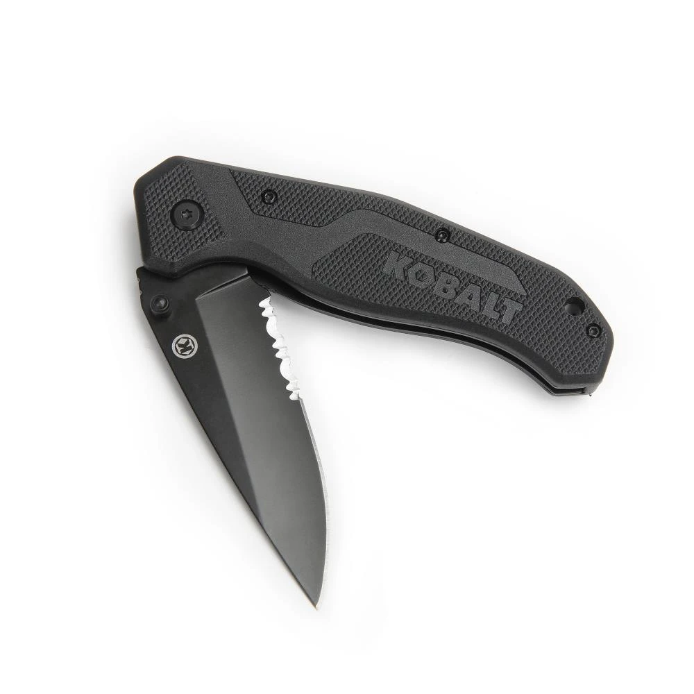 Kobalt Pocket Knives 3.5-in Stainless Steel Blade with Serration Pocket Knife 1 Kobalt Pocket Knives 3.5-in Stainless Steel Blade with Serration Pocket Knife