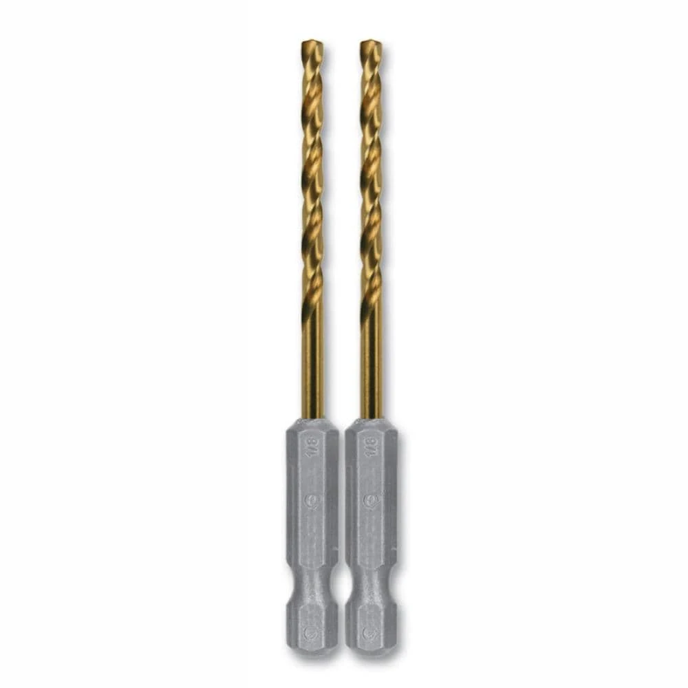 Kobalt Twist Drill Bits 2-Piece 1/8-in 2-1/2-in Titanium Coated Hss Twist Drill Bit 1 Kobalt Twist Drill Bits 2-Piece 1/8-in 2-1/2-in Titanium Coated Hss Twist Drill Bit