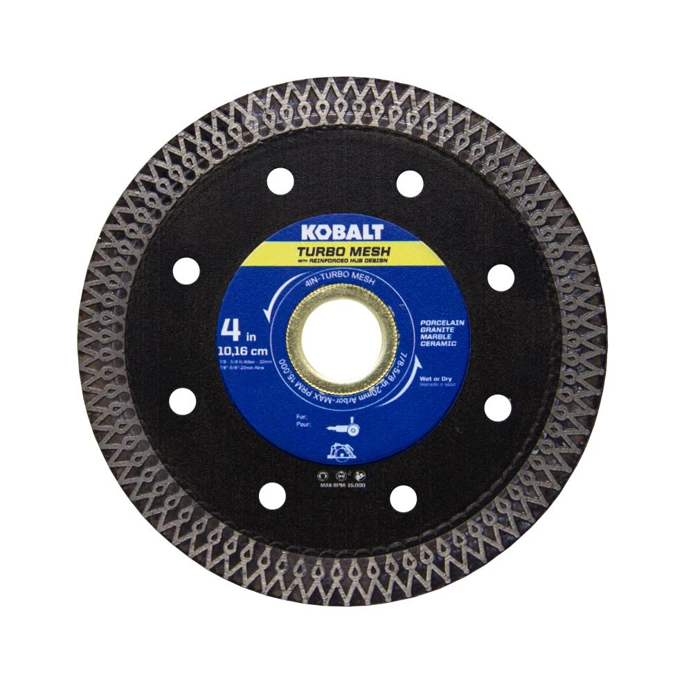 Kobalt Diamond Saw Blades 4-in Turbo Mesh Diamond Tile Saw Blade 1 Kobalt Diamond Saw Blades 4-in Turbo Mesh Diamond Tile Saw Blade