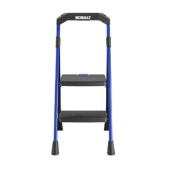 Kobalt Step Stools 2-Step 300-lb Capacity Black Steel Foldable Step Stool