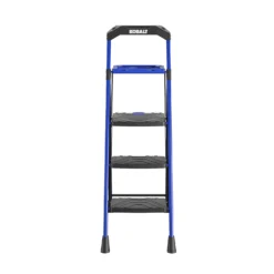 Kobalt Step Stools 3-Step 300-lb Capacity Black Steel Foldable Step Stool