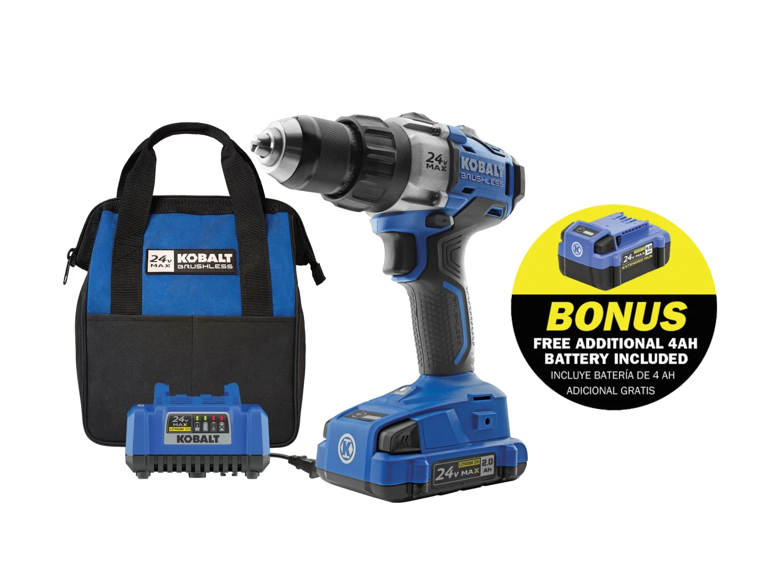 Kobalt Drills 24-volt Max 1/2-in Brushless Cordless Drill (2-Batteries Included and Charger Included) 1 Kobalt Drills 24-volt Max 1/2-in Brushless Cordless Drill (2-Batteries Included and Charger Included)