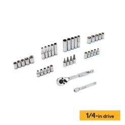 Kobalt Mechanics Tool Sets 154-Piece Standard (SAE) and Metric Combination Polished Chrome Mechanics Tool Set (1/4-in; 3/8-in) 24 Kobalt Mechanics Tool Sets 154-Piece Standard (SAE) and Metric Combination Polished Chrome Mechanics Tool Set (1/4-in; 3/8-in) -Kobalt Sales Store 42182652