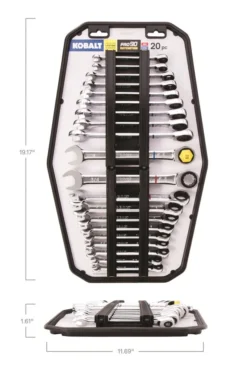 Kobalt Ratchet Wrenches & Sets In Tray with Removable Rails 20-Piece Set 12-Point Standard (SAE) and Metric Combination Ratchet Wrench Set 21 Kobalt Ratchet Wrenches & Sets In Tray with Removable Rails 20-Piece Set 12-Point Standard (SAE) and Metric Combination Ratchet Wrench Set -Kobalt Sales Store 42336145