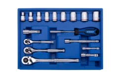 Kobalt Mechanics Tool Sets 250-Piece Standard (SAE) and Metric Combination Polished Chrome Mechanics Tool Set (1/4-in; 3/8-in) -Kobalt Sales Store 42702389 scaled