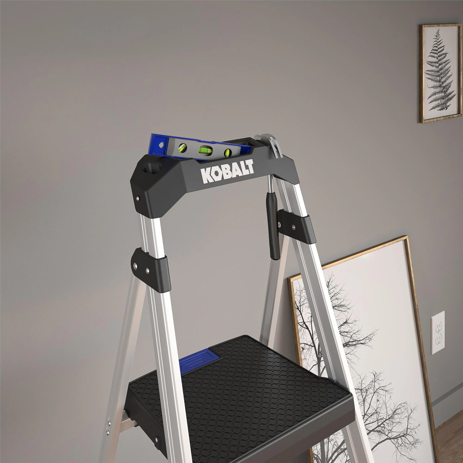 Kobalt Step Stools 3-Step 250-lb Capacity Aluminum Foldable Step Stool 9 Kobalt Step Stools 3-Step 250-lb Capacity Aluminum Foldable Step Stool - Image 9