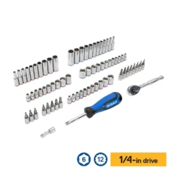 Kobalt Mechanics Tool Sets 309-Piece Standard (SAE) and Metric Combination Polished Chrome Mechanics Tool Set (1/4-in; 3/8-in) -Kobalt Sales Store 44194581