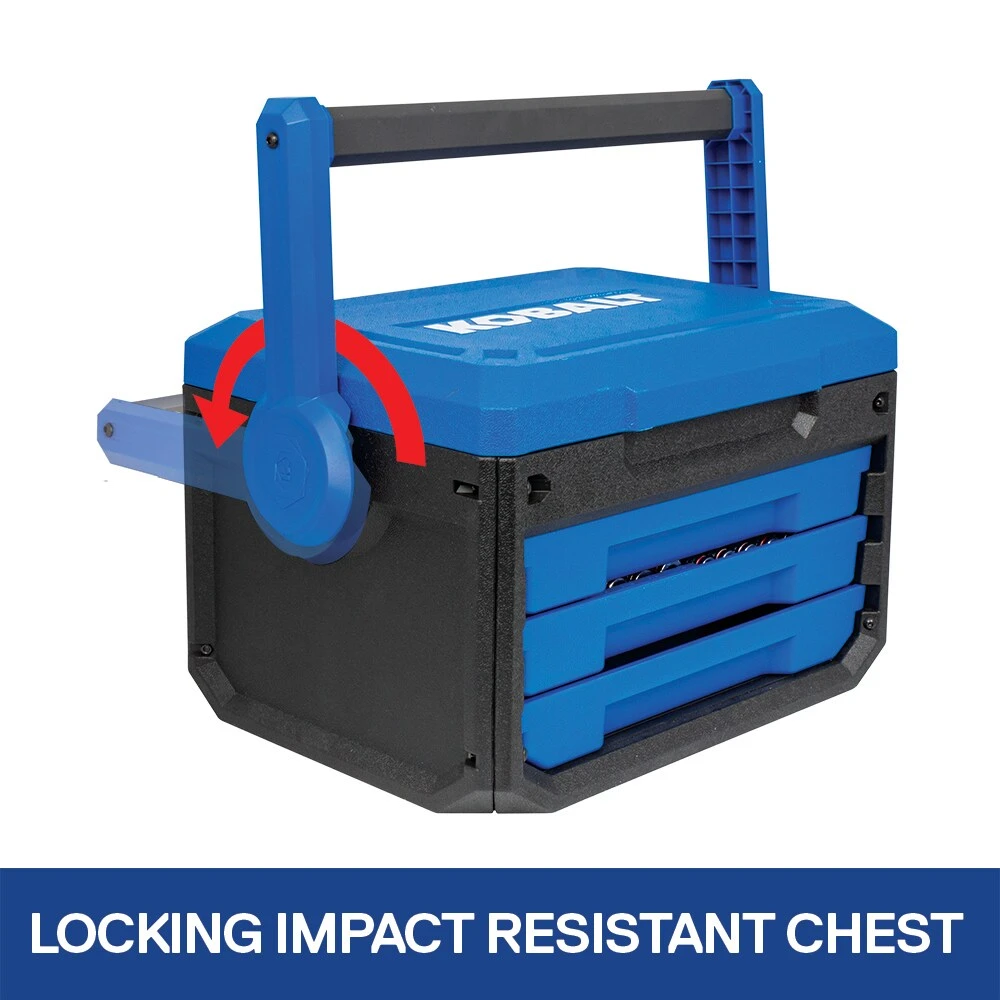 Kobalt Mechanics Tool Sets 243-Piece Standard (SAE) and Metric Combination Polished Chrome Mechanics Tool Set (1/4-in; 3/8-in) 3 Kobalt Mechanics Tool Sets 243-Piece Standard (SAE) and Metric Combination Polished Chrome Mechanics Tool Set (1/4-in; 3/8-in) - Image 3