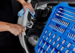 Kobalt Mechanics Tool Sets 309-Piece Standard (SAE) and Metric Combination Polished Chrome Mechanics Tool Set (1/4-in; 3/8-in) -Kobalt Sales Store 45006951 scaled