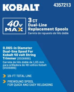 Kobalt String Trimmer Line 19-ft Spool 0.065-in 40V Spooled Trimmer Line 7 Kobalt String Trimmer Line 19-ft Spool 0.065-in 40V Spooled Trimmer Line -Kobalt Sales Store 46556763